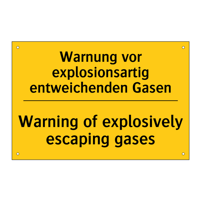 Warnung vor explosionsartig entweichenden /.../ - Warning of explosively escaping /.../
