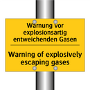 Warnung vor explosionsartig entweichenden /.../ - Warning of explosively escaping /.../