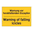 Warnung vor herabfallenden Eiszapfen/.../ - Warning of falling icicles