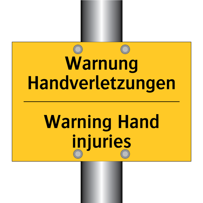 Warnung Handverletzungen - Warning Hand injuries