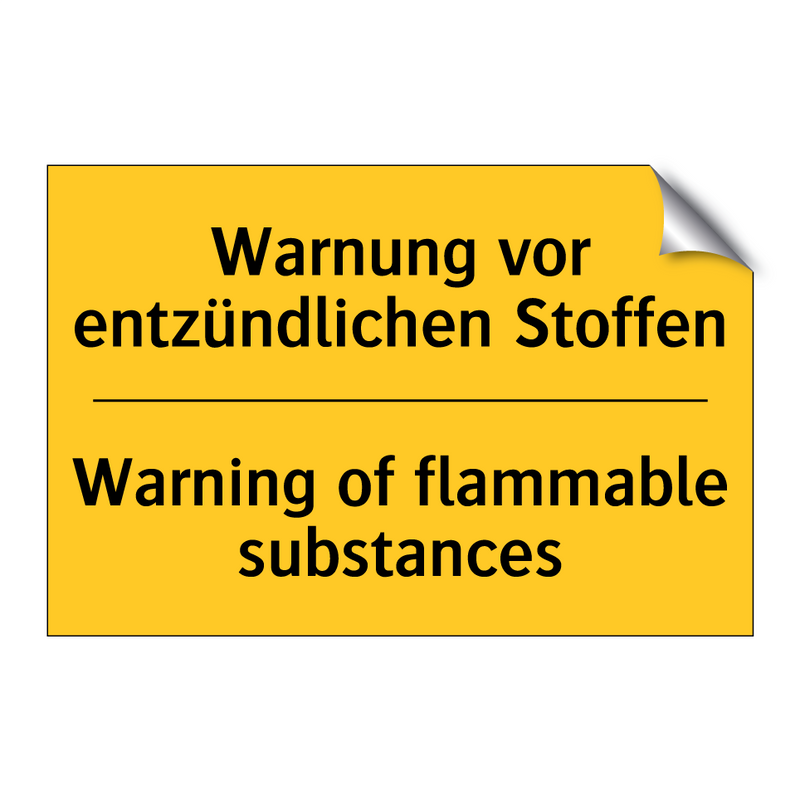 Warnung vor entzündlichen Stoffen/.../ - Warning of flammable substances/.../