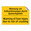 Warnung vor Fußverletzungen durch /.../ - Warning of foot injury due to /.../