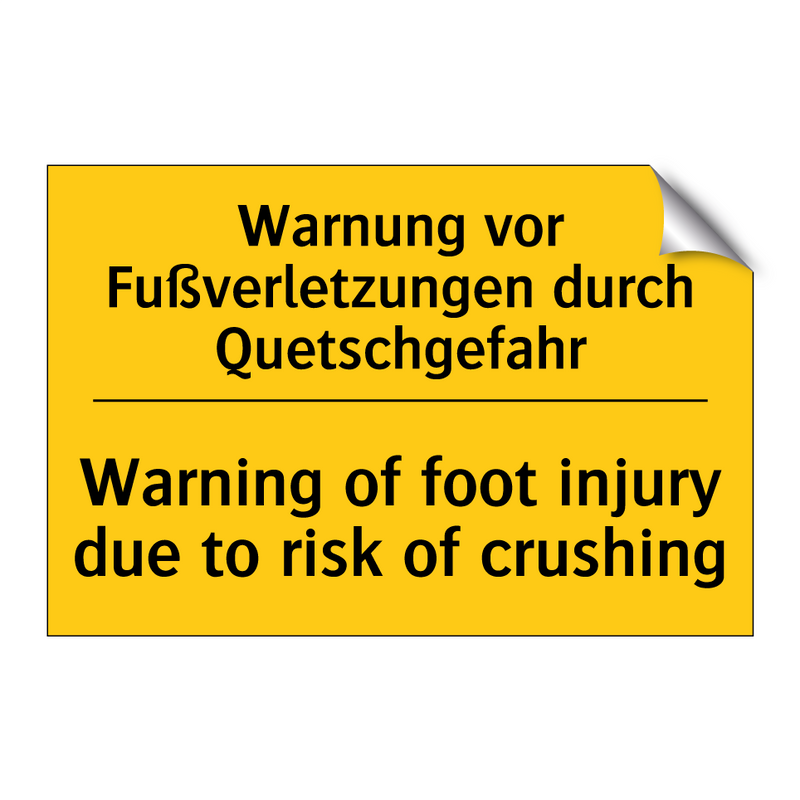 Warnung vor Fußverletzungen durch /.../ - Warning of foot injury due to /.../