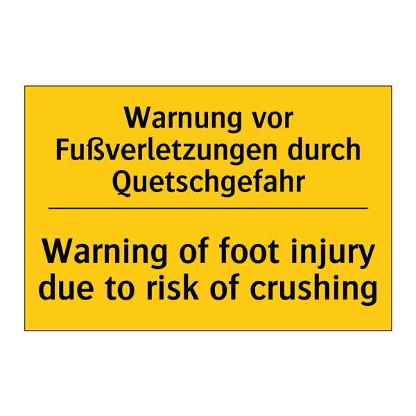 Warnung vor Fußverletzungen durch /.../ - Warning of foot injury due to /.../
