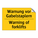 Warnung vor Gabelstaplern - Warning of forklifts