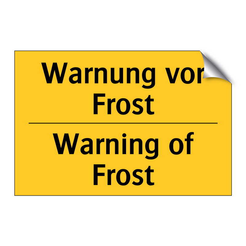 Warnung vor Frost - Warning of Frost