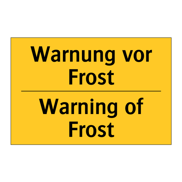 Warnung vor Frost - Warning of Frost