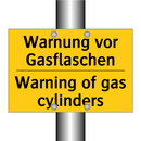 Warnung vor Gasflaschen - Warning of gas cylinders