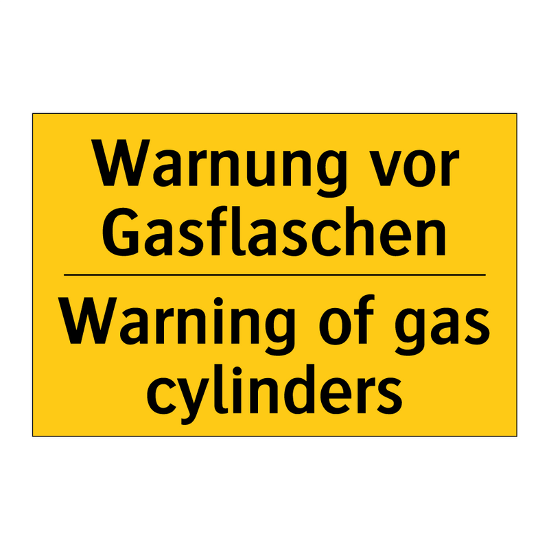 Warnung vor Gasflaschen - Warning of gas cylinders