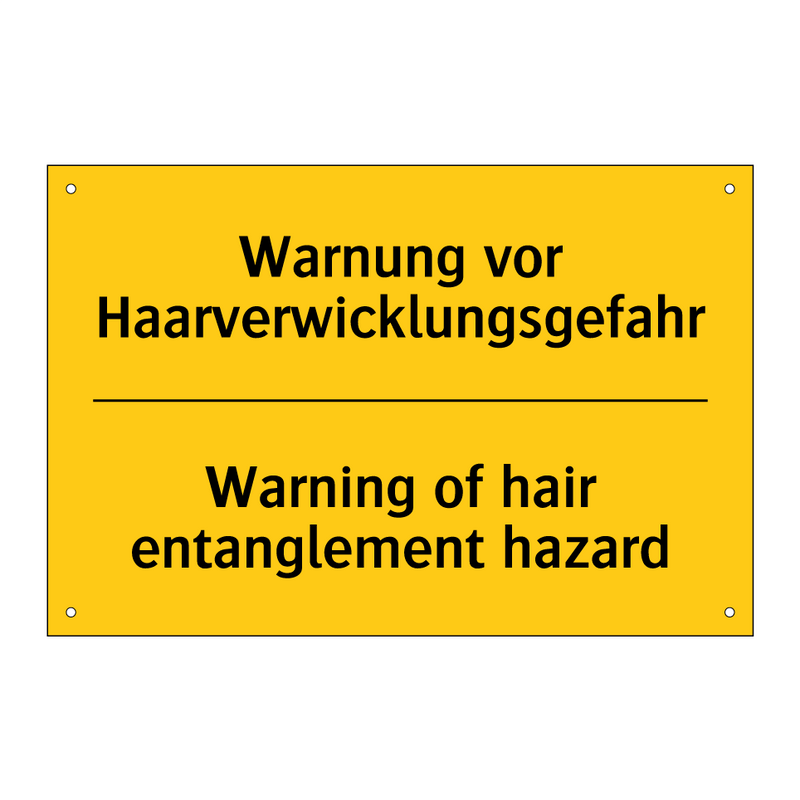 Warnung vor Haarverwicklungsgefahr/.../ - Warning of hair entanglement hazard/.../