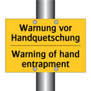 Warnung vor Handquetschung - Warning of hand entrapment
