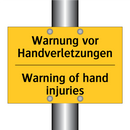 Warnung vor Handverletzungen - Warning of hand injuries