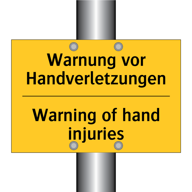 Warnung vor Handverletzungen - Warning of hand injuries