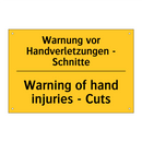 Warnung vor Handverletzungen - /.../ - Warning of hand injuries - Cuts/.../