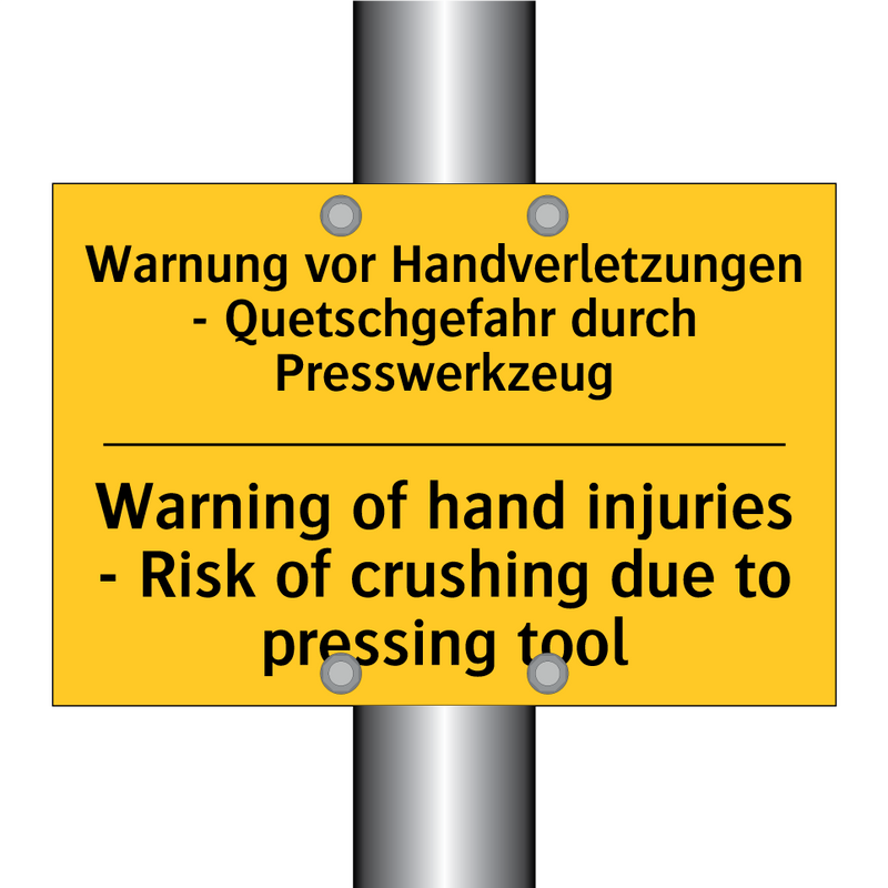 Warnung vor Handverletzungen - /.../ - Warning of hand injuries - Risk /.../