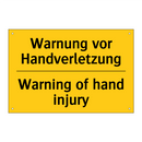 Warnung vor Handverletzung - Warning of hand injury