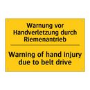Warnung vor Handverletzung durch /.../ - Warning of hand injury due to /.../