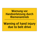 Warnung vor Handverletzung durch /.../ - Warning of hand injury due to /.../