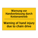 Warnung vor Handverletzung durch /.../ - Warning of hand injury due to /.../