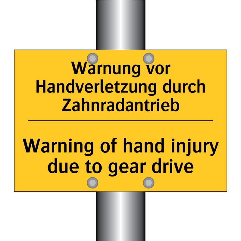 Warnung vor Handverletzung durch /.../ - Warning of hand injury due to /.../