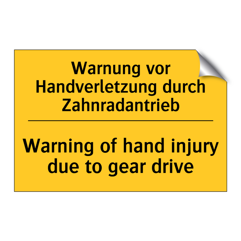 Warnung vor Handverletzung durch /.../ - Warning of hand injury due to /.../