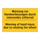 Warnung vor Handverletzungen durch /.../ - Warning of hand injury due to /.../