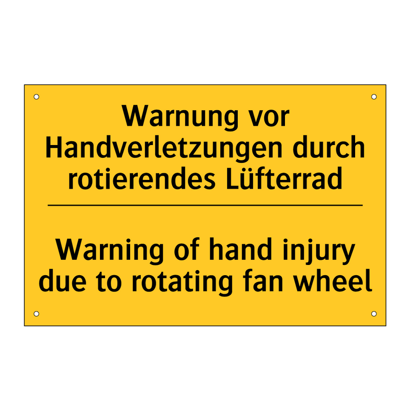 Warnung vor Handverletzungen durch /.../ - Warning of hand injury due to /.../