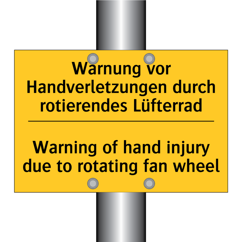 Warnung vor Handverletzungen durch /.../ - Warning of hand injury due to /.../