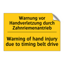 Warnung vor Handverletzung durch /.../ - Warning of hand injury due to /.../