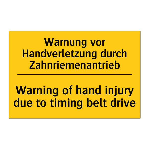 Warnung vor Handverletzung durch /.../ - Warning of hand injury due to /.../