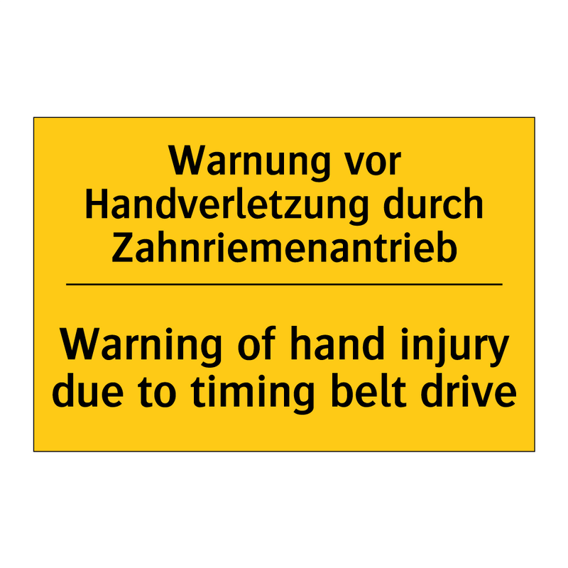 Warnung vor Handverletzung durch /.../ - Warning of hand injury due to /.../