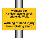Warnung vor Handverletzung durch /.../ - Warning of hand injury from rotating /.../