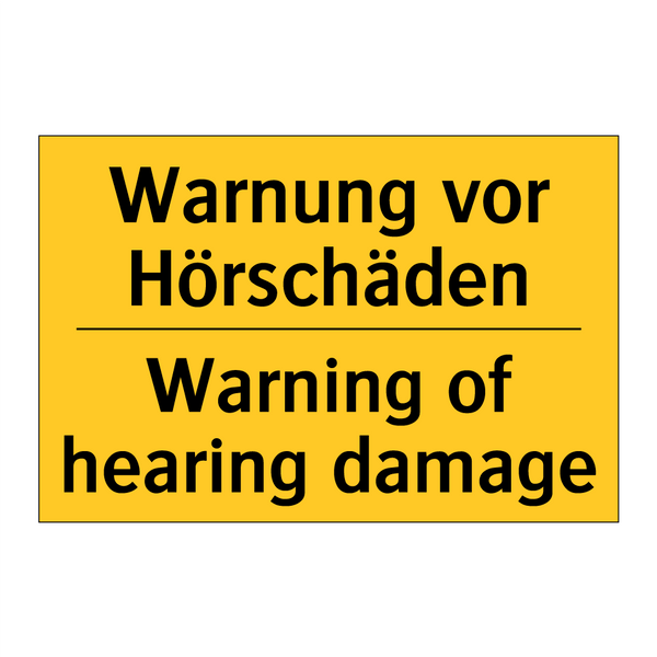 Warnung vor Hörschäden - Warning of hearing damage