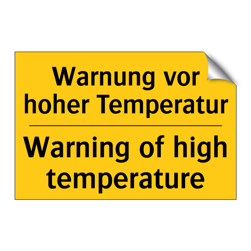 Warnung vor hoher Temperatur - Warning of high temperature