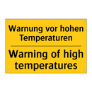 Warnung vor hohen Temperaturen - Warning of high temperatures