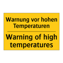 Warnung vor hohen Temperaturen - Warning of high temperatures