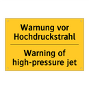 Warnung vor Hochdruckstrahl - Warning of high-pressure jet