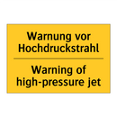 Warnung vor Hochdruckstrahl - Warning of high-pressure jet