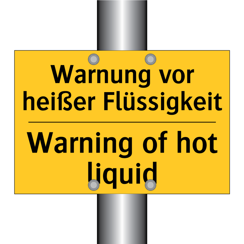Warnung vor heißer Flüssigkeit - Warning of hot liquid
