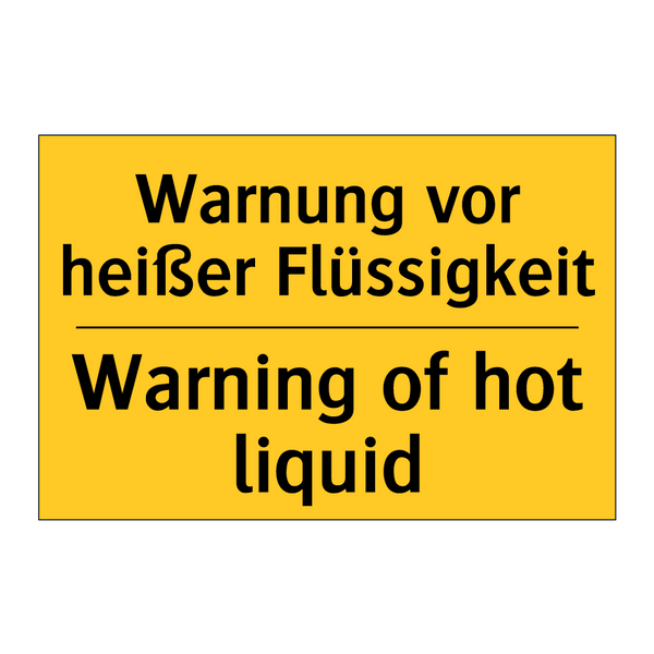 Warnung vor heißer Flüssigkeit - Warning of hot liquid