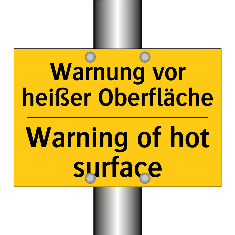 Warnung vor heißer Oberfläche - Warning of hot surface