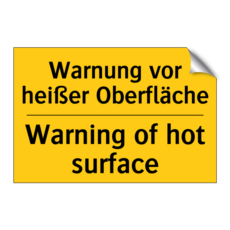 Warnung vor heißer Oberfläche - Warning of hot surface