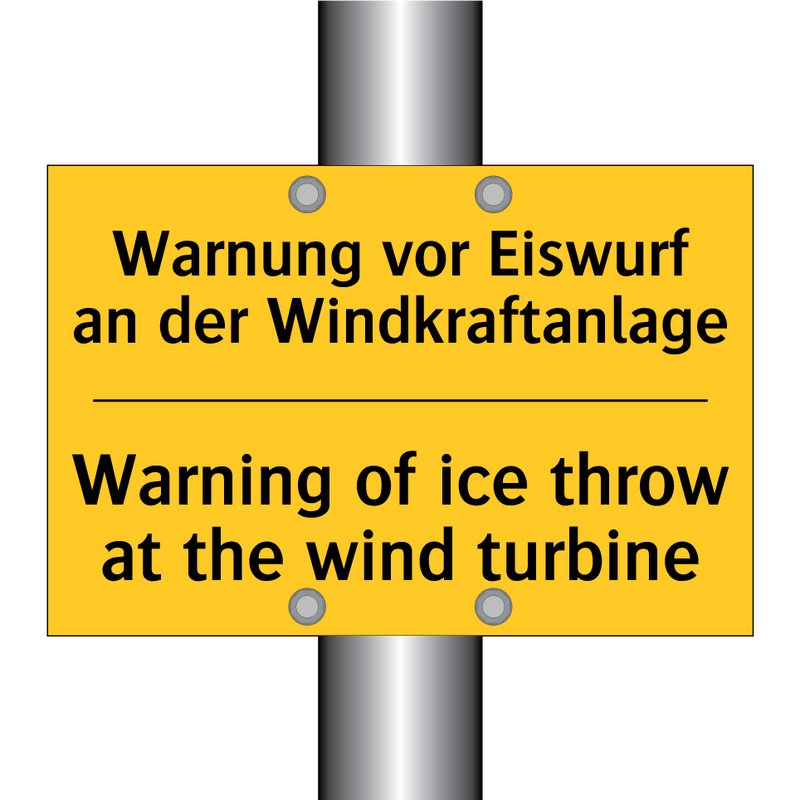 Warnung vor Eiswurf an der Windkraftanlage/.../ - Warning of ice throw at the wind /.../