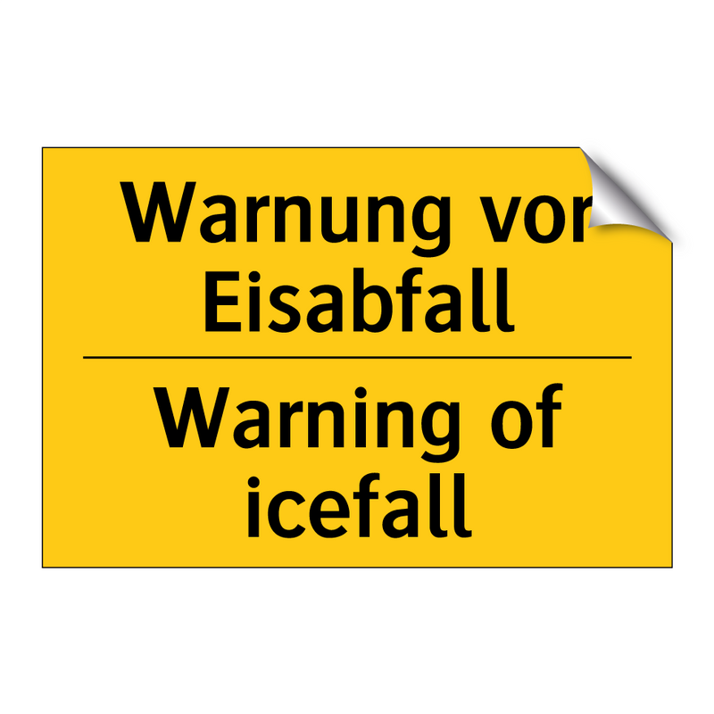Warnung vor Eisabfall - Warning of icefall