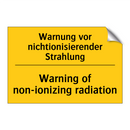Warnung vor nichtionisierender /.../ - Warning of non-ionizing radiation/.../