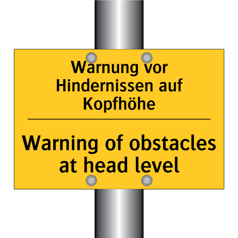 Warnung vor Hindernissen auf Kopfhöhe/.../ - Warning of obstacles at head level/.../