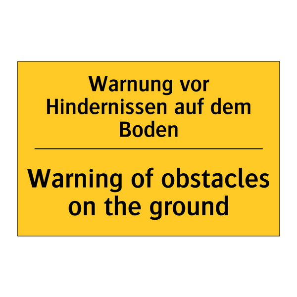 Warnung vor Hindernissen auf dem /.../ - Warning of obstacles on the ground/.../
