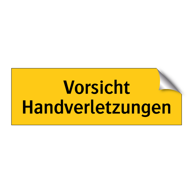 Vorsicht Handverletzungen