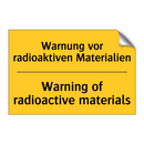 Warnung vor radioaktiven Materialien/.../ - Warning of radioactive materials/.../