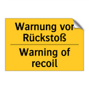 Warnung vor Rückstoß - Warning of recoil